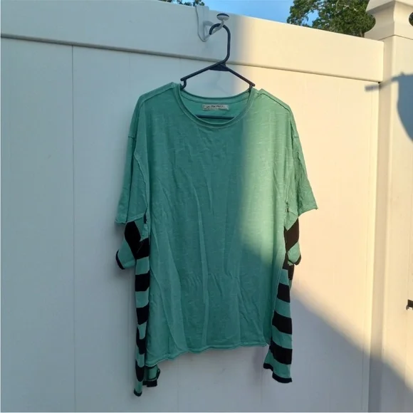 We the free genius tee striped black and green - Picture 2 of 3